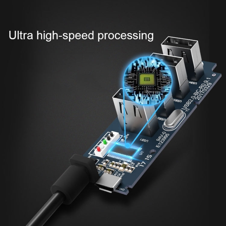 ORICO W5P-U3-30 4 พอร์ต USB 3.0 ฮับเดสก์ท็อปพร้อมแหล่งจ่ายไฟสาย Micro USB ขนาด 30 ซม, W5P-U3-30 Black