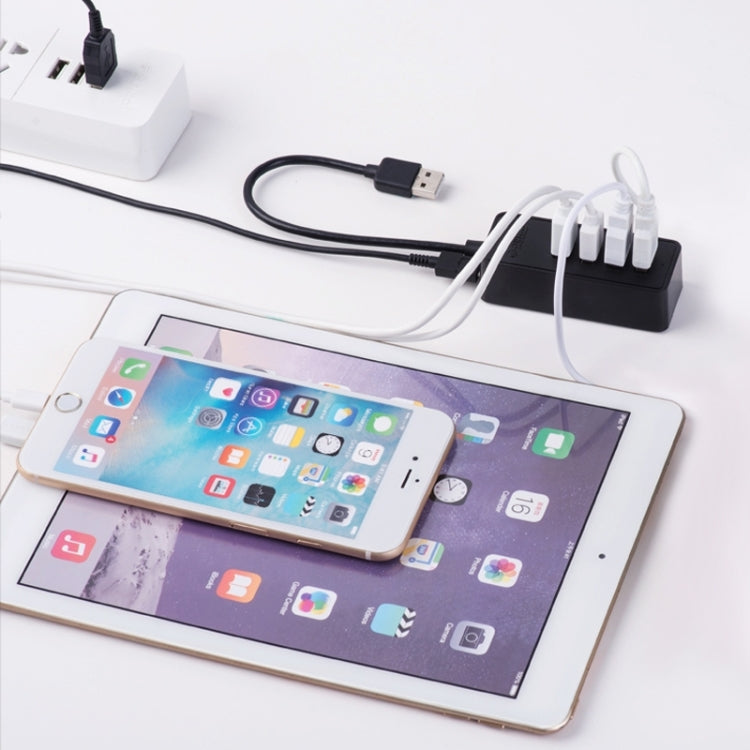 ORICO W5P-U3-30 4 พอร์ต USB 3.0 ฮับเดสก์ท็อปพร้อมแหล่งจ่ายไฟสาย Micro USB ขนาด 30 ซม, W5P-U3-30 Black