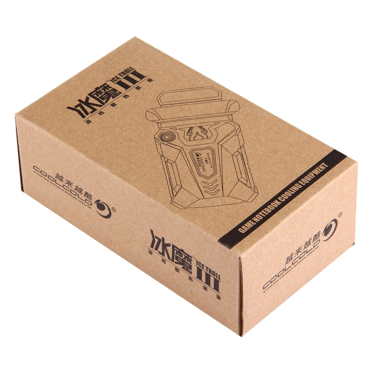 Ice Troll III แล็ปท็อปสำหรับเล่นเกมแผ่นทำความเย็นโน้ตบุ๊คปิดเสียงพัดลมระบายความร้อนหม้อน้ำความร้อนเทอร์โบพร้อมสาย USB ที่เหมาะสม