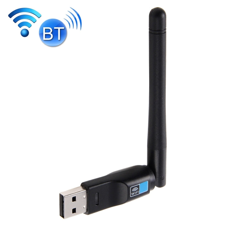 2 in 1 Bluetooth 4.0 + 150Mbps 2.4GHz USB WiFi อะแดปเตอร์ไร้สายพร้อมเสาอากาศภายนอก 2D1