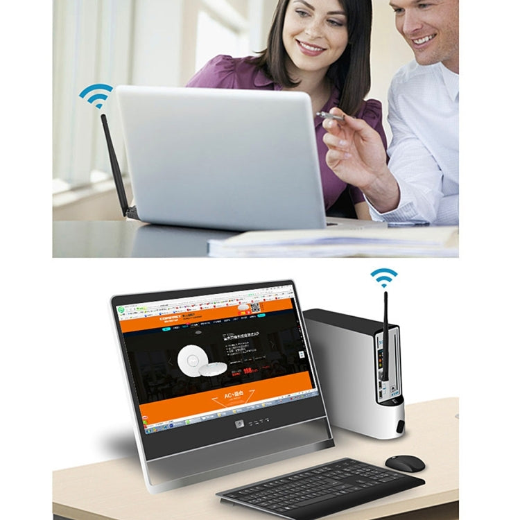 2 in 1 Bluetooth 4.0 + 150Mbps 2.4GHz USB WiFi อะแดปเตอร์ไร้สายพร้อมเสาอากาศภายนอก 2D1