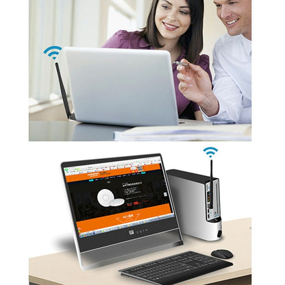 2 in 1 Bluetooth 4.0 + 150Mbps 2.4GHz USB WiFi อะแดปเตอร์ไร้สายพร้อมเสาอากาศภายนอก 2D1