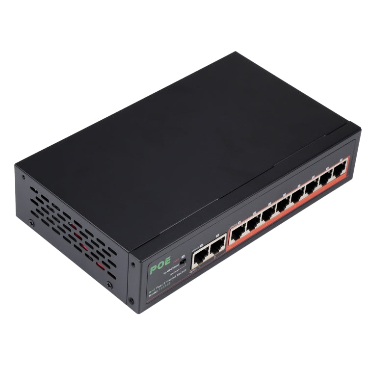 8 พอร์ต 10/100Mbps POE Switch IEEE802.3af Power Over Ethernet เครือข่ายสำหรับกล้อง IP โทรศัพท์ VoIP AP อุปกรณ์, 8 Ports Black
