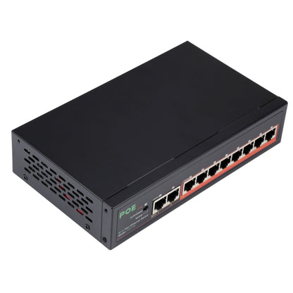 8 พอร์ต 10/100Mbps POE Switch IEEE802.3af Power Over Ethernet เครือข่ายสำหรับกล้อง IP โทรศัพท์ VoIP AP อุปกรณ์, 8 Ports Black