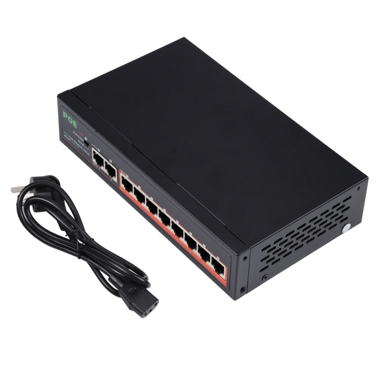 8 พอร์ต 10/100Mbps POE Switch IEEE802.3af Power Over Ethernet เครือข่ายสำหรับกล้อง IP โทรศัพท์ VoIP AP อุปกรณ์, 8 Ports Black