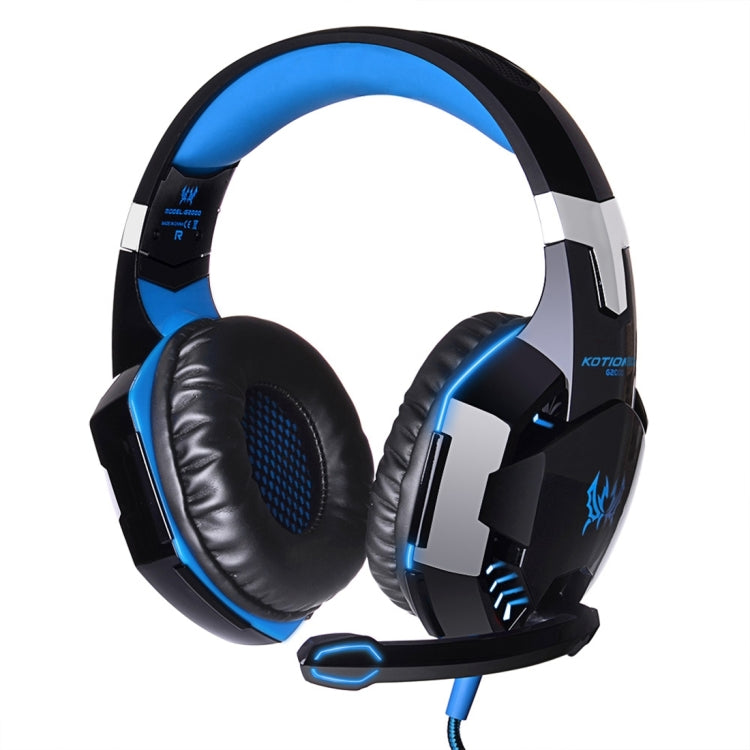 KOTION EACH G2000 หูฟังเล่นเกมแบบครอบหูชุดหูฟังหูฟังแบบคาดศีรษะพร้อมไมโครโฟนสเตอริโอเบสไฟ LED สำหรับนักเล่นเกมพีซี ความยาวสายเคเบิล: ประมาณ 2.2 ม. (สีขาว + แดง), G2000