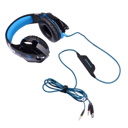 KOTION EACH G2000 หูฟังเล่นเกมแบบครอบหูชุดหูฟังหูฟังแบบคาดศีรษะพร้อมไมโครโฟนสเตอริโอเบสไฟ LED สำหรับนักเล่นเกมพีซี ความยาวสายเคเบิล: ประมาณ 2.2 ม. (สีขาว + แดง), G2000