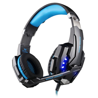 KOTION EACH G9000 ชุดหูฟังสำหรับเล่นเกมขนาด 3.5 มม. หูฟังแบบคาดศีรษะพร้อมไมโครโฟน ไฟ LED สำหรับแล็ปท็อป / แท็บเล็ต / โทรศัพท์มือถือ, ความยาวสายเคเบิล: ประมาณ 2.2 ม., G9000