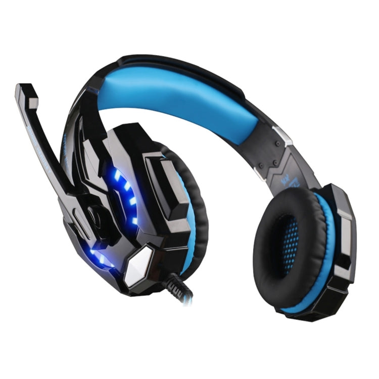 KOTION EACH G9000 ชุดหูฟังสำหรับเล่นเกมขนาด 3.5 มม. หูฟังแบบคาดศีรษะพร้อมไมโครโฟน ไฟ LED สำหรับแล็ปท็อป / แท็บเล็ต / โทรศัพท์มือถือ, ความยาวสายเคเบิล: ประมาณ 2.2 ม., G9000