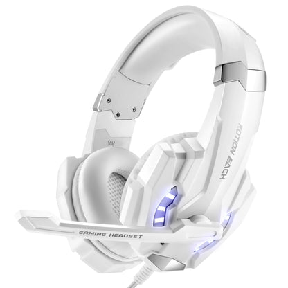 KOTION EACH G9000 ชุดหูฟังสำหรับเล่นเกมขนาด 3.5 มม. หูฟังแบบคาดศีรษะพร้อมไมโครโฟน ไฟ LED สำหรับแล็ปท็อป / แท็บเล็ต / โทรศัพท์มือถือ, ความยาวสายเคเบิล: ประมาณ 2.2 ม., G9000