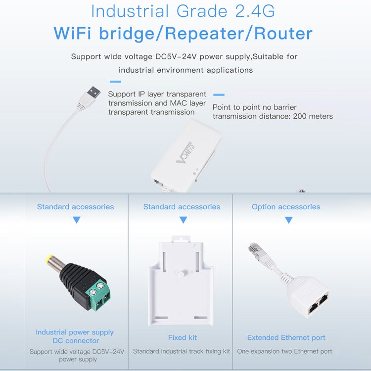 VONETS VAP11G-500S High Power CPE 20dbm Mini WiFi 300Mbps Bridge WiFi Repeater สัญญาณ Booster, ไร้สายกลางแจ้ง Point to Point,ไม่มีอุปสรรค, VAP11G-500