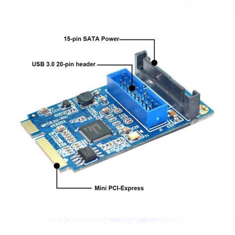 MINI PCI-E เป็น USB 3.0 ด้านหน้า 19 พินการ์ดขยายเดสก์ท็อปพีซี, 19 Pin Power