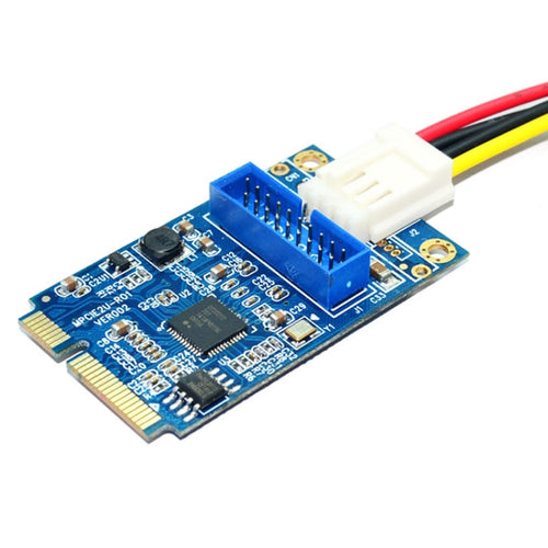 MINI PCI-E เป็น USB 3.0 ด้านหน้า 19 พินเดสก์ท็อปพีซีการ์ดขยายพร้อมพอร์ตเชื่อมต่อสายไฟ 4 พิน, 4 Pin Power