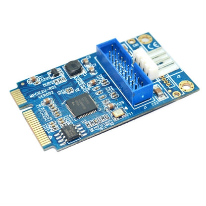 MINI PCI-E เป็น USB 3.0 ด้านหน้า 19 พินเดสก์ท็อปพีซีการ์ดขยายพร้อมพอร์ตเชื่อมต่อสายไฟ 4 พิน, 4 Pin Power