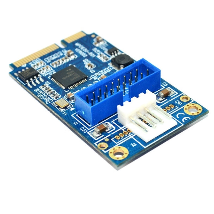 MINI PCI-E เป็น USB 3.0 ด้านหน้า 19 พินเดสก์ท็อปพีซีการ์ดขยายพร้อมพอร์ตเชื่อมต่อสายไฟ 4 พิน, 4 Pin Power
