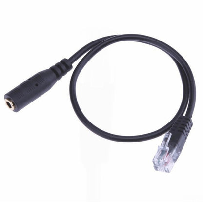 แจ็ค 3.5 มม. สำหรับชุดหูฟังพีซี / โทรศัพท์มือถือ RJ9 ไปยังสายแปลงอะแดปเตอร์โทรศัพท์สำนักงานความยาว: 32 ซม