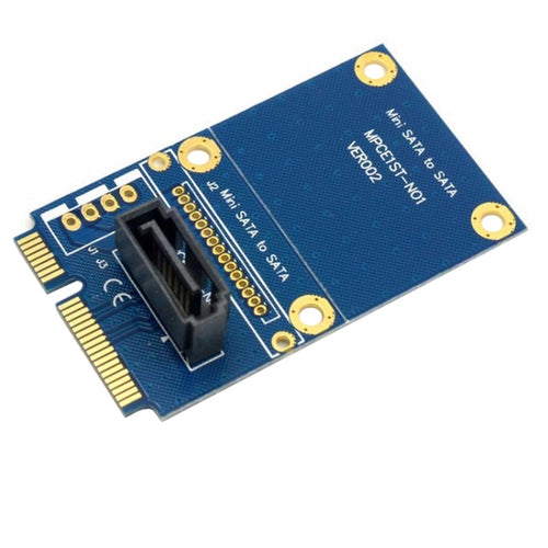 MINI SATA ถึง 7 Pin SATA Mini PCI-E HDD ฮาร์ดดิสก์ไดรฟ์การ์ดอะแดปเตอร์ขยาย