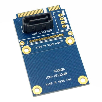 MINI SATA ถึง 7 Pin SATA Mini PCI-E HDD ฮาร์ดดิสก์ไดรฟ์การ์ดอะแดปเตอร์ขยาย