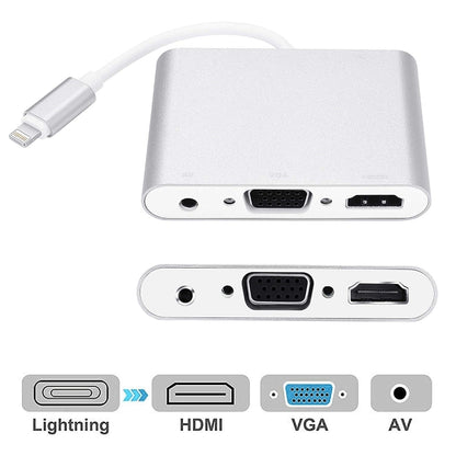 3 in 1 8 พินเป็น HDMI / VGA / อะแดปเตอร์เสียง