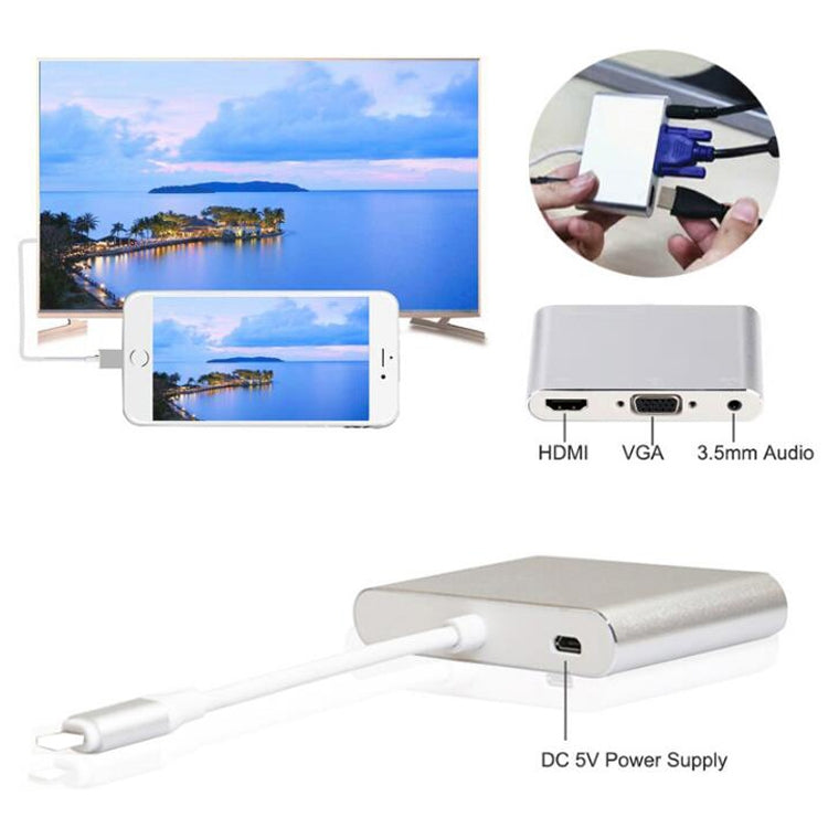 3 in 1 8 พินเป็น HDMI / VGA / อะแดปเตอร์เสียง
