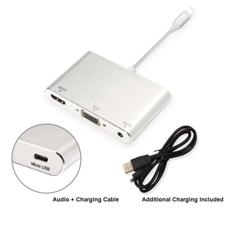 3 in 1 8 พินเป็น HDMI / VGA / อะแดปเตอร์เสียง