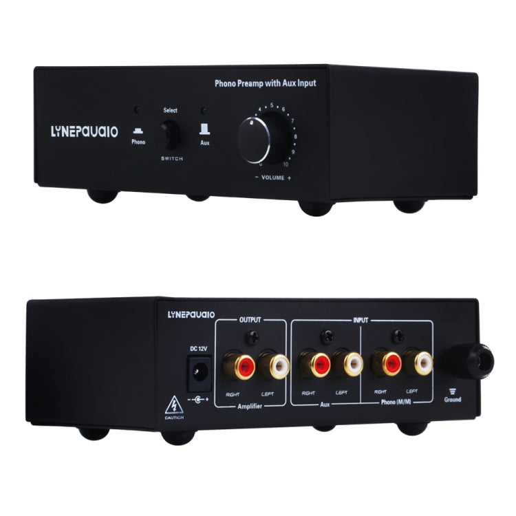 B855 LINEPAUDIO เครื่องขยายสัญญาณ Prephonograph สำหรับโทรศัพท์พร้อมอินพุตเสริมและการควบคุมระดับเสียง