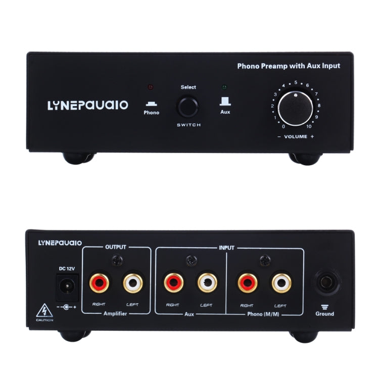 B855 LINEPAUDIO เครื่องขยายสัญญาณ Prephonograph สำหรับโทรศัพท์พร้อมอินพุตเสริมและการควบคุมระดับเสียง