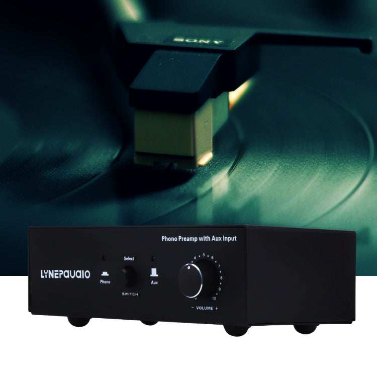 B855 LINEPAUDIO เครื่องขยายสัญญาณ Prephonograph สำหรับโทรศัพท์พร้อมอินพุตเสริมและการควบคุมระดับเสียง