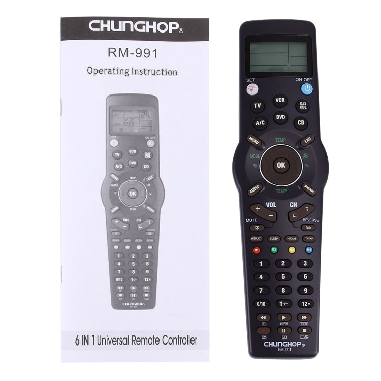 CHUNGHOP RM-L991 Universal LCD รีโมทคอนโทรลพร้อมฟังก์ชั่นการเรียนรู้สำหรับทีวี VCR SAT CBL DVD CD A/C, RM-L991