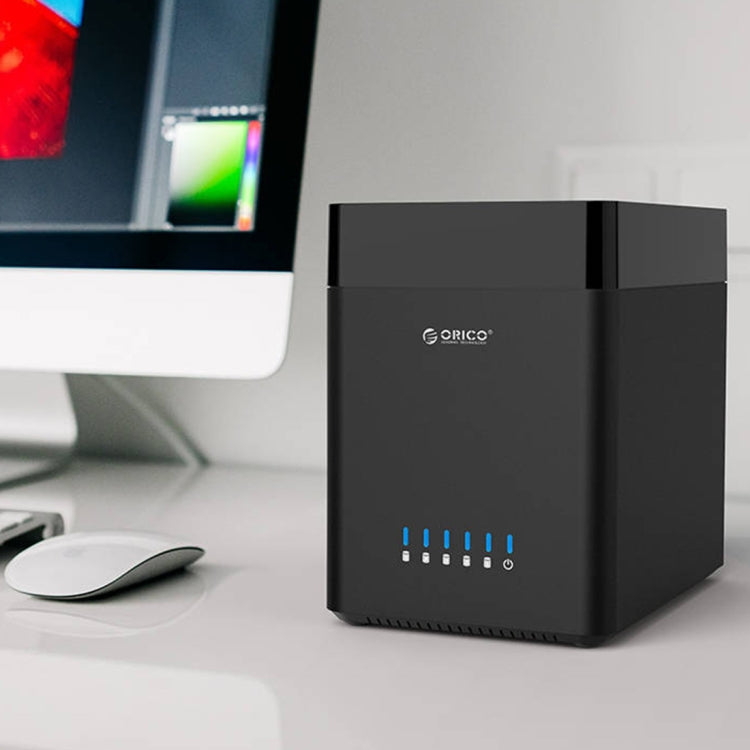 ORICO DS500U3 3.5 นิ้ว 5 Bay กล่องใส่ฮาร์ดไดรฟ์ USB 3.0 แบบแม่เหล็กพร้อมไฟ LED สีฟ้า, USB 3.0