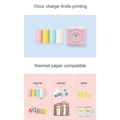 เครื่องพิมพ์บลูทูธความร้อนแบบพกพา Inkless Pocket Peripage A6, A6 Pink, A6 Blue, A6 White