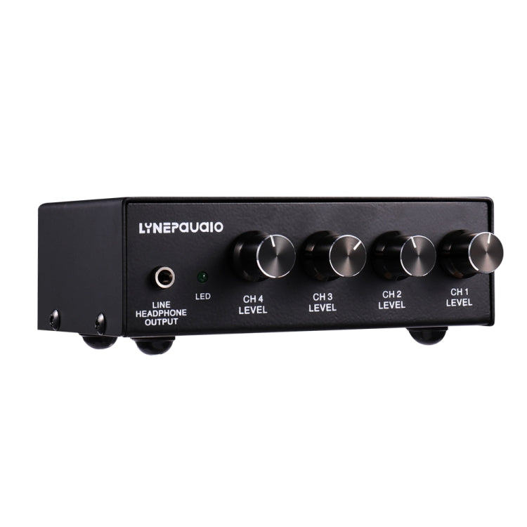 LINEPAUDIO B895 มิกเซอร์ไมโครโฟนสเตอริโอ 5 แชนเนลพร้อมการตรวจสอบหูฟัง