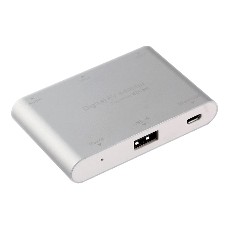 P27 Metal Cover Micro USB เป็น HDMI + VGA HDTV Converter อะแดปเตอร์ AV ดิจิตอล, ขับเคลื่อนโดย EZCast, รองรับระบบ iOS / Android / Windows