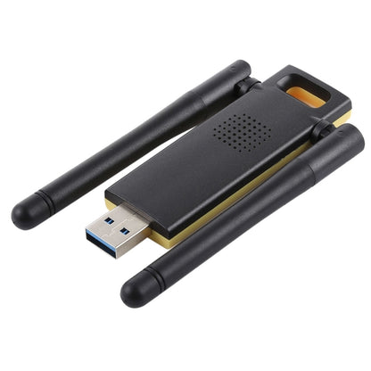 AC1200Mbps 2.4GHz และ 5GHz Dual Band USB 3.0 WiFi Adapter การ์ดเครือข่ายภายนอกพร้อม 2 เสาอากาศภายนอก, AC1200Mbps USB 3.0