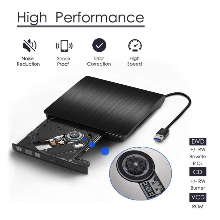 พื้นผิวขัดเงา USB 3.0 POP-UP โทรศัพท์มือถือภายนอก DVD-Rw DVD / CD ไดรฟ์ที่เขียนซ้ำได้ อุปกรณ์ ODD และ HDD ภายนอก, Brushed Texture DVD(B)