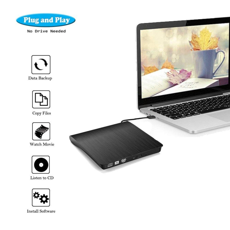 พื้นผิวขัดเงา USB 3.0 POP-UP โทรศัพท์มือถือภายนอก DVD-Rw DVD / CD ไดรฟ์ที่เขียนซ้ำได้ อุปกรณ์ ODD และ HDD ภายนอก, Brushed Texture DVD(B)