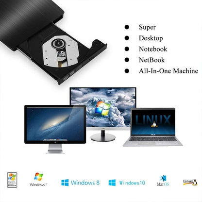 พื้นผิวขัดเงา USB 3.0 POP-UP โทรศัพท์มือถือภายนอก DVD-Rw DVD / CD ไดรฟ์ที่เขียนซ้ำได้ อุปกรณ์ ODD และ HDD ภายนอก, Brushed Texture DVD(B)