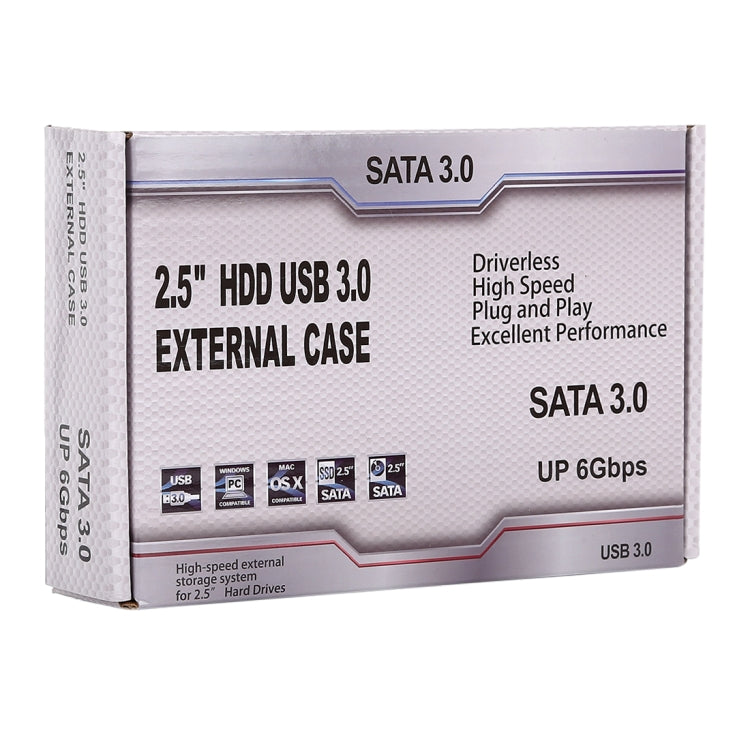 กล่องใส่ HDD ขนาด 2.5 นิ้ว 6Gbps SATA 3.0 ถึง USB 3.0 ฮาร์ดดิสก์ไดรฟ์กล่องกรณีภายนอก, Blue