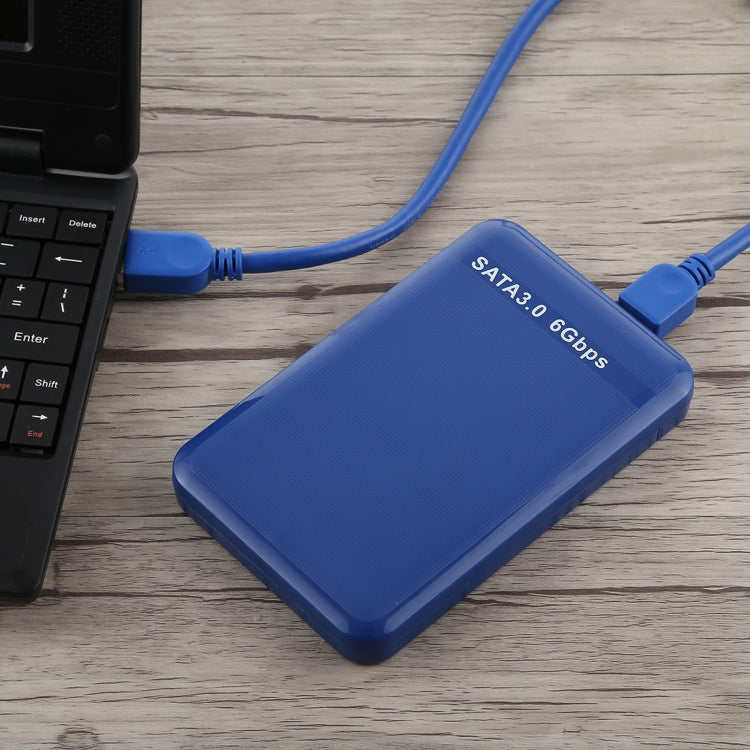 กล่องใส่ HDD ขนาด 2.5 นิ้ว 6Gbps SATA 3.0 ถึง USB 3.0 ฮาร์ดดิสก์ไดรฟ์กล่องกรณีภายนอก, Blue