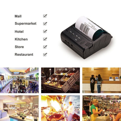 POS-8003 เครื่องพิมพ์ตั๋วบลูทูธความร้อนแบบพกพา ขนาดกระดาษความร้อนที่รองรับสูงสุด：80x50มม