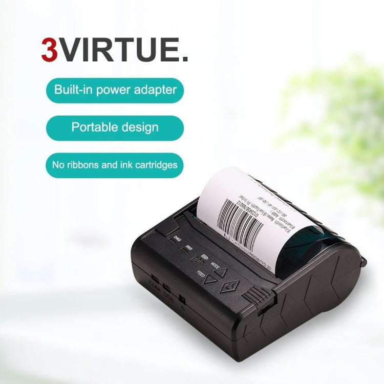 POS-8003 เครื่องพิมพ์ตั๋วบลูทูธความร้อนแบบพกพา ขนาดกระดาษความร้อนที่รองรับสูงสุด：80x50มม