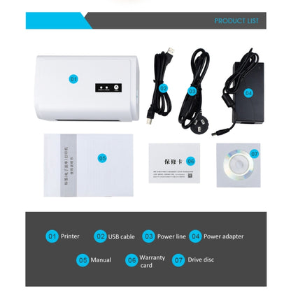 ZJ-9200 เครื่องพิมพ์ตั๋วความร้อนพอร์ต USB แบบพกพาพร้อมตัวยึด, USB
