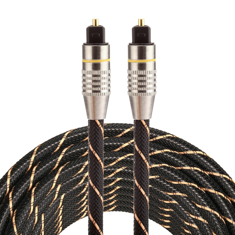 5m OD6.0mm หัวโลหะชุบทองทอสายสุทธิ Toslink ชายชายสายสัญญาณเสียงดิจิตอล, Length: 5m