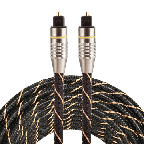 5m OD6.0mm หัวโลหะชุบทองทอสายสุทธิ Toslink ชายชายสายสัญญาณเสียงดิจิตอล, Length: 5m