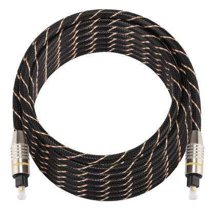 5m OD6.0mm หัวโลหะชุบทองทอสายสุทธิ Toslink ชายชายสายสัญญาณเสียงดิจิตอล, Length: 5m