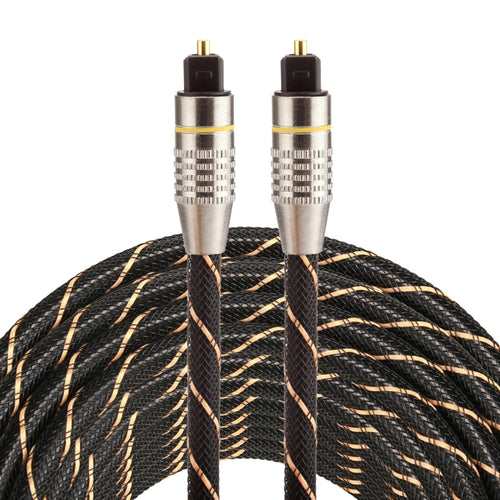 10m OD6.0mm หัวโลหะชุบทองทอสายสุทธิ Toslink ชายไปชายสายสัญญาณเสียงดิจิตอล, Length: 10m