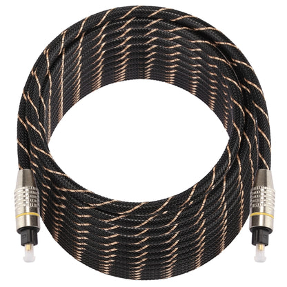 15m OD6.0mm หัวโลหะชุบทองทอสายสุทธิ Toslink ชายไปชายสายสัญญาณเสียงดิจิตอล, Length: 15m