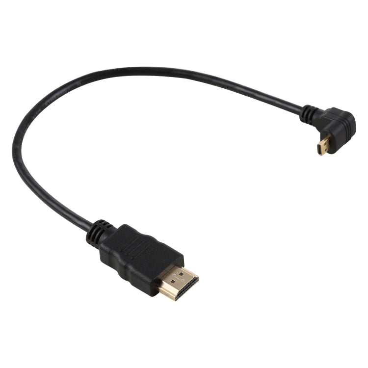 30 ซม. 4K HDMI ชายกับไมโคร HDMI บวกมุมชายเคลือบทองเชื่อมต่อสายเคเบิลอะแดปเตอร์, 30cm Positive