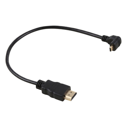 30 ซม. 4K HDMI ชายกับ Micro HDMI Reverse Angled Male Gold-plated Connector Adapter Cable, 30cm Reverse