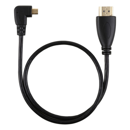 50 ซม. 4K HDMI ชายกับไมโคร HDMI มุมขวาชายชุบทองเชื่อมต่อสายเคเบิลอะแดปเตอร์, 50cm Right